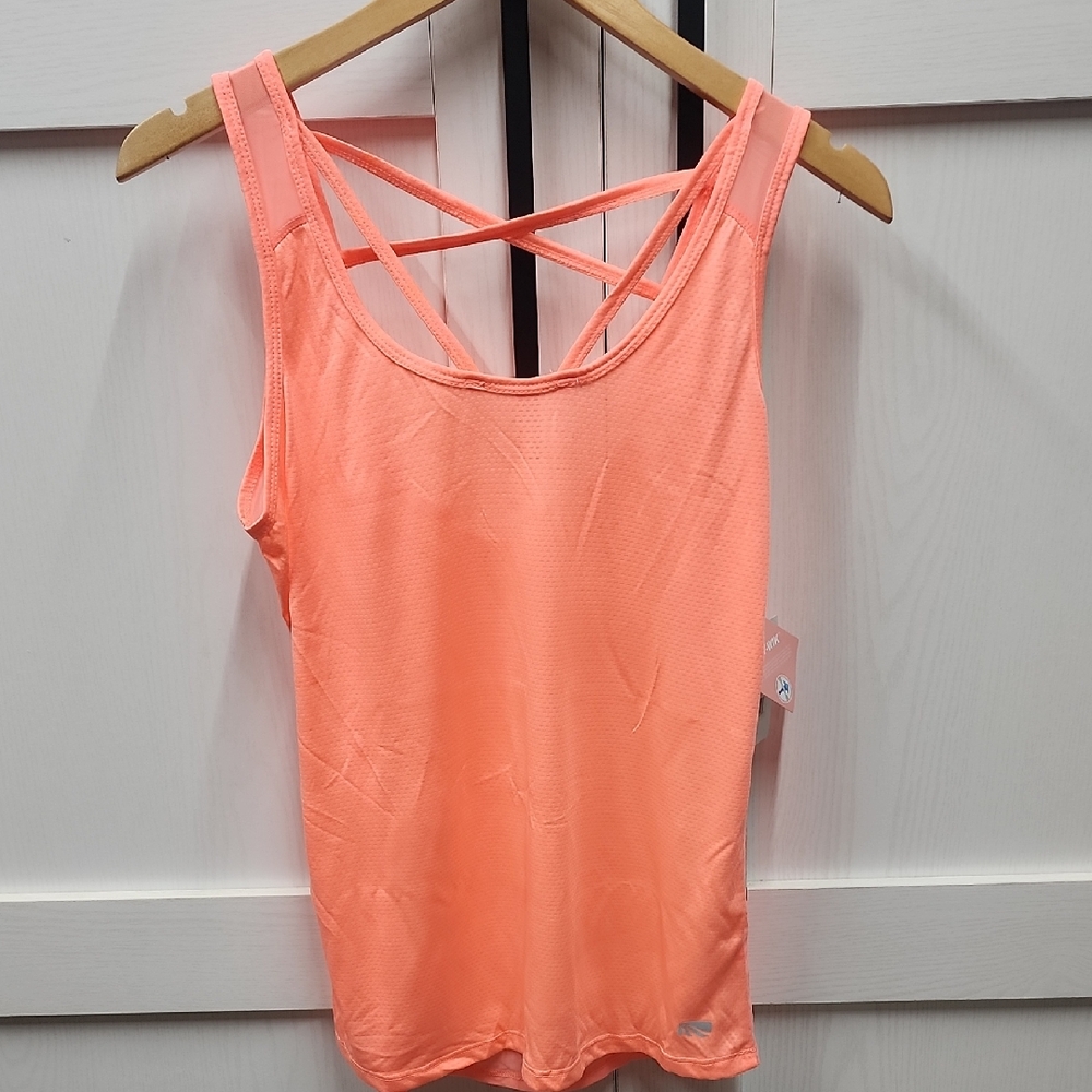 Marika Coral Tank Top with Crisscross Back